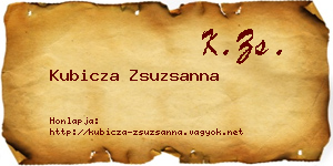 Kubicza Zsuzsanna névjegykártya