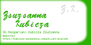 zsuzsanna kubicza business card